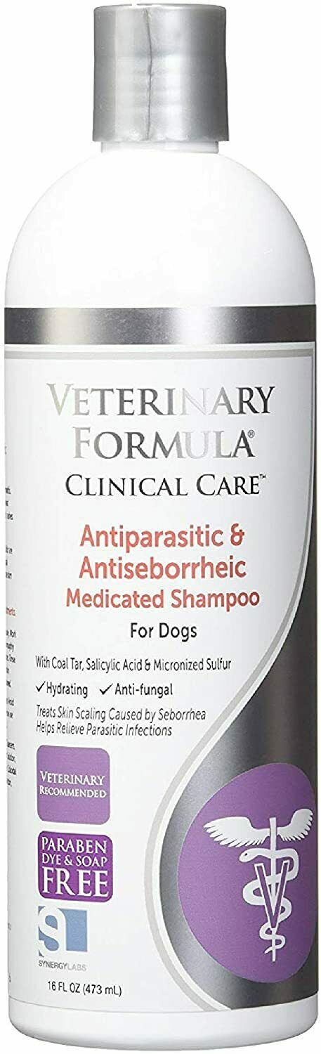 Veterinary Clinical Antiparasitic & Antiseborrheic Medicated Dog Shampoo 16 Oz