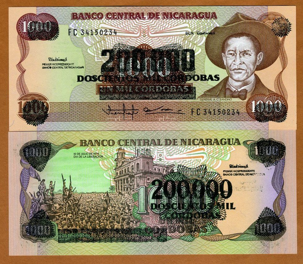 Nicaragua, 200,000 On 1000 Cordobas, Nd (1990), P-162,  Unc