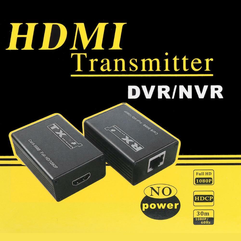 30m Wired Transmitter Receiver Extender 1080p Splitter Adapter For Cctv