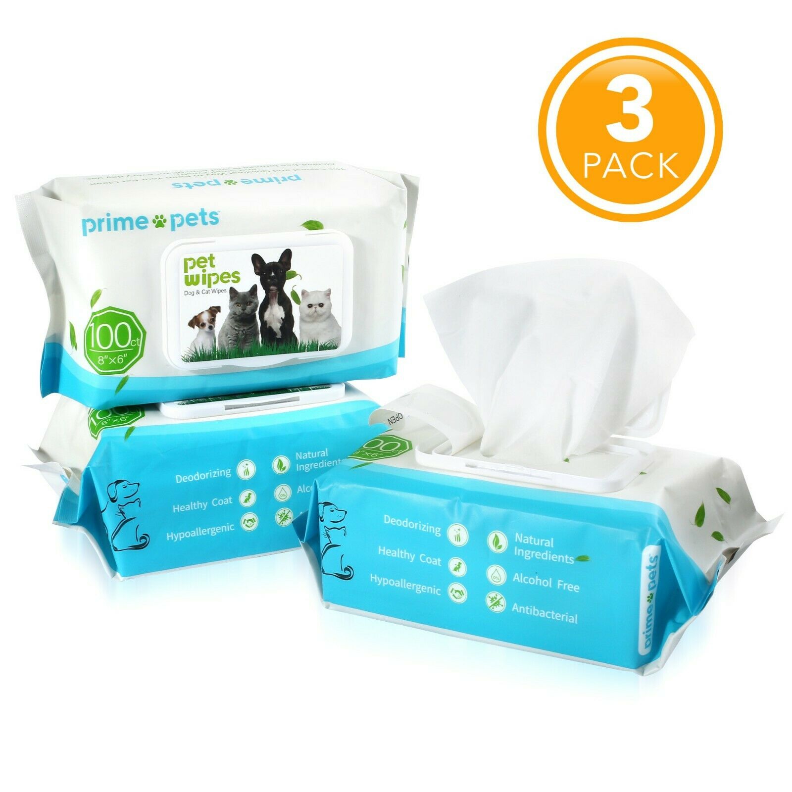 Dog Grooming Wipes Deodorizing Hypoallergenic For Pet Dogs/cat Cleaning Dry Bath