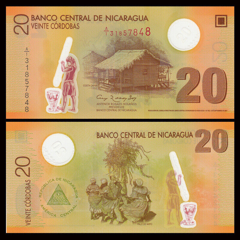 Nicaragua 20 Cordobas, 2007, P-202, Polymer, Unc