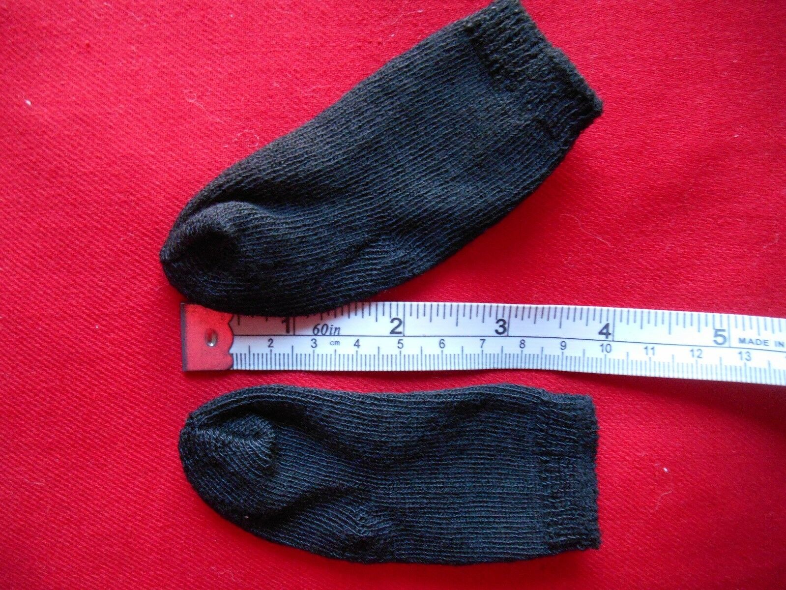 Doll Clothes Under Garment Dress Black Socks 2 1/2in Sole For Baby Boy